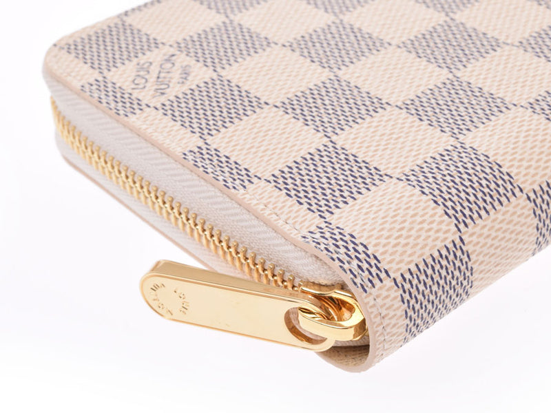 低価NEWルイヴィトン LOUIS VUITTON 長財布 N41660 ジッピー・ウォレット ダミエ・アズール キャンバス ベージュ CA2176 美品 財布 ダミエ ダミエライン