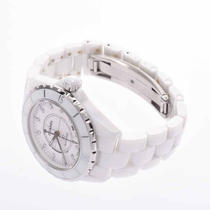 CHANEL Chanel J12 38mm 12P Diamond H1629 Men' s watch is automatically mailed on a white and white, A-rank used silver storehouse.
