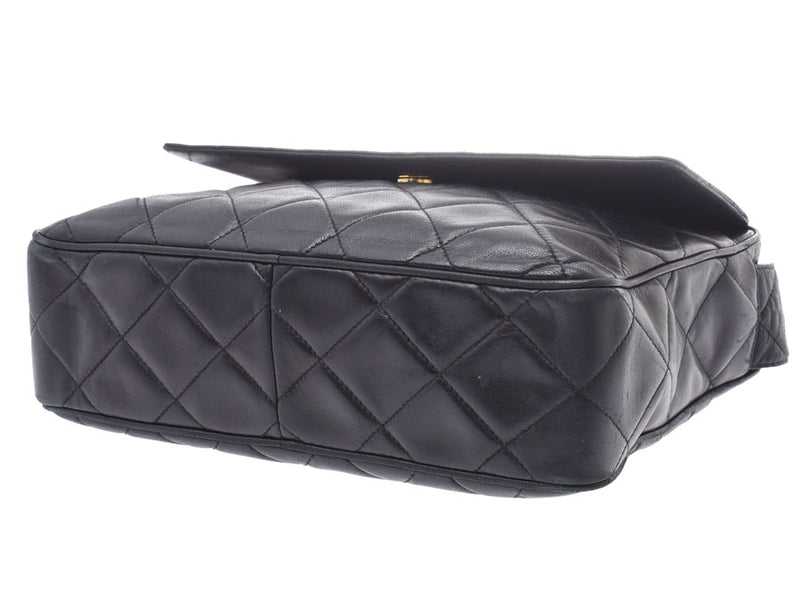 Chanel Shoulder Bag Black GP Hardware Ladies Lambskin With Fringe B Rank CHANEL Gala Used Ginzo