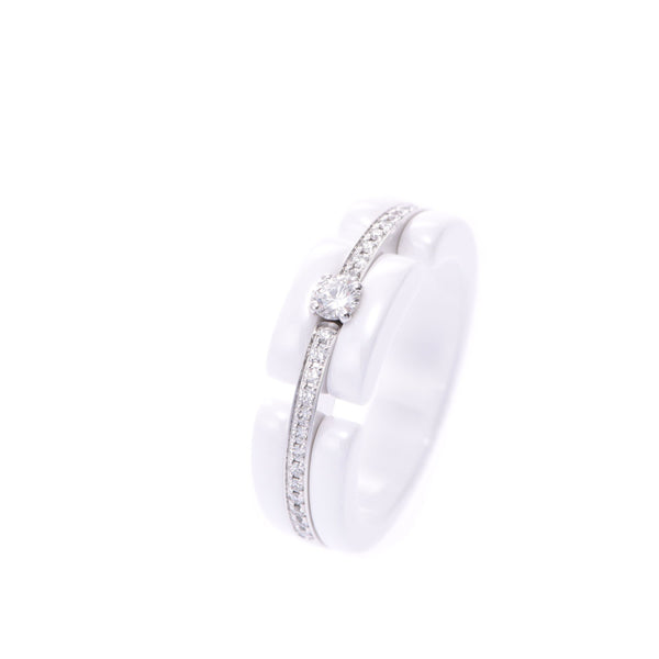 CHANEL香奈儿超级戒指#13女士们白色陶瓷/WG/钻石戒指A级二手银藏