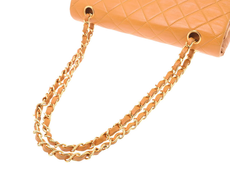 CHANEL MATRSE Chain Shoulder Bag Yellow G Metal Fittings Ladies Lambskin AB Rank CHANEL Used Ginzo
