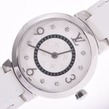 LOUIS VUITTON Louis Vuitton, monogram, 8P, 8, diamond, Q12MG Ladies, SS/leather, leather watch, quait, silver, a rank, used silver possession.