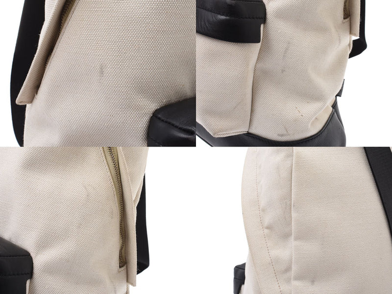 Balenciaga Backpack White/Black Men's Ladies Canvas/Leather