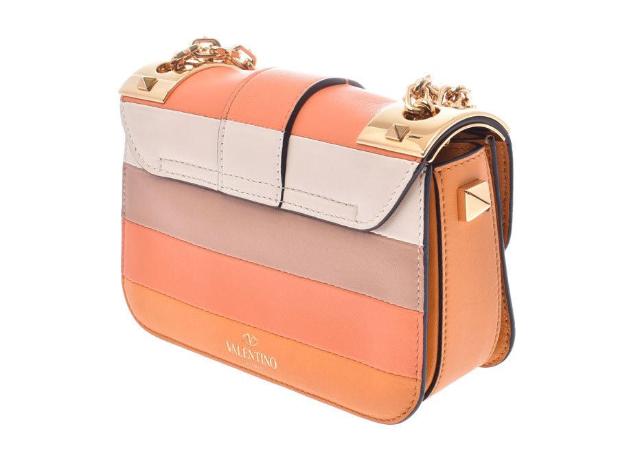 ヴァレンチノ チェーンショルダーバッグ 黄/オレンジ/ベージュ/白 G