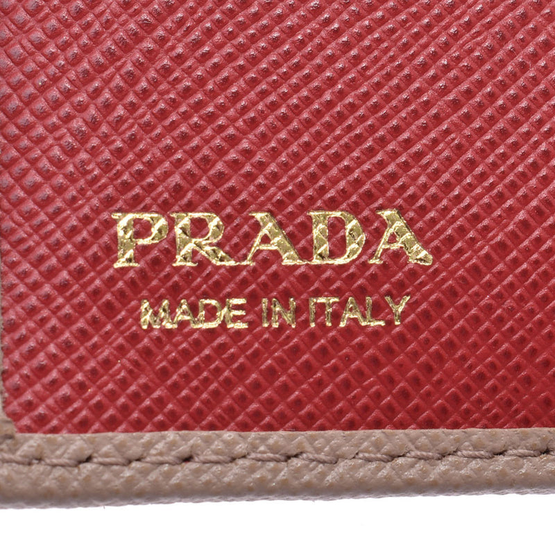 PRADA プラダ 
 ベージュ ユニセックス サフィアーノ 二つ折り財布
 1MV204 
 中古