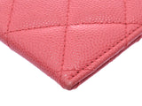 CHANEL Matrachet Card Case Pink Women's Caviar Skin AB Rank CHANEL Gala Used Ginzo