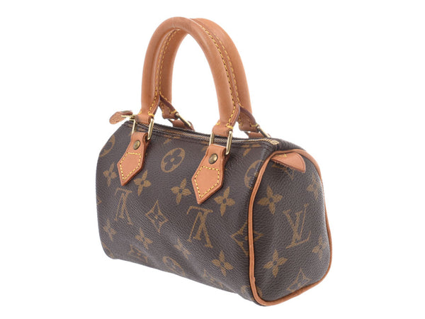 Louis Vuitton monogram mini speedy Brown M41534 women's genuine leather 2WAY bag B rank LOUIS VUITTON pre-sale with optional strap