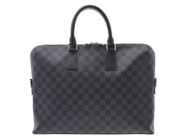 Louis Vuitton Graphite PDJ Black N48224 Men's Genuine Leather 2WAY Business Bag A Rank LOUIS VUITTON Strap Used Ginzo