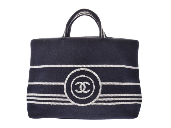 Chanel 2WAY Canvas Tote Bag Blue Ladies Men's Denim AB Rank CHANEL Used Ginzo