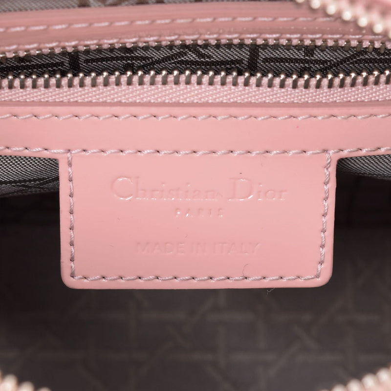 Christian Dior迪奥Lady Dior粉红色银色硬件女士珐琅2WAY包Christian Dior二手
