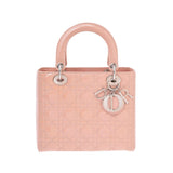 Christian Dior lady Dior pink silver metal fittings Lady's enamel 2WAY bag    Christian Dior is used