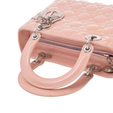 Christian Dior lady Dior pink silver metal fittings Lady's enamel 2WAY bag    Christian Dior is used