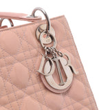 Christian Dior lady Dior pink silver metal fittings Lady's enamel 2WAY bag    Christian Dior is used