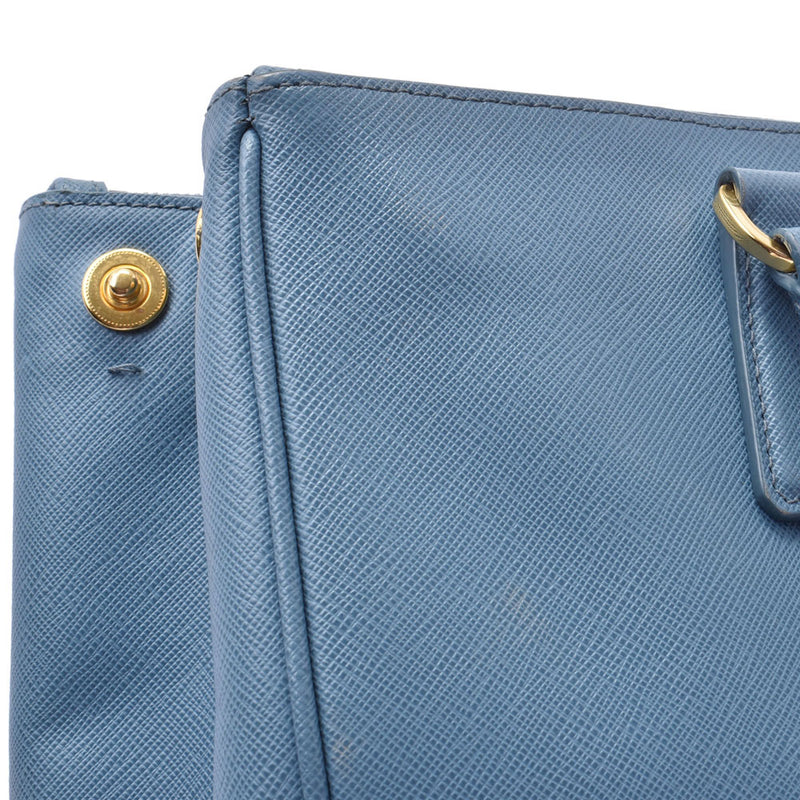 Prada Blue Gold Hardware Ladies Saffiano 2WAY Bag PRADA Used