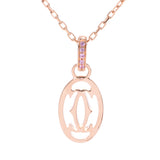 CARTIER Logo Double C Necklace Pink Sapphire Unisex K18PG Necklace A Rank Used Ginzo