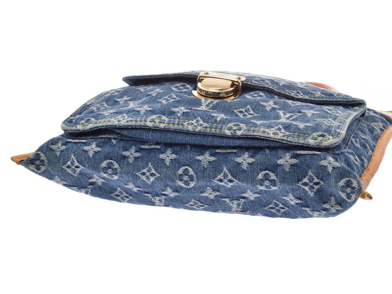 Louis Vuitton, Denim, Flatshopper, Blue M95018, Ladies Handbag, AB Rank LOUIS VUITTON. Name tag used silver storehouse.