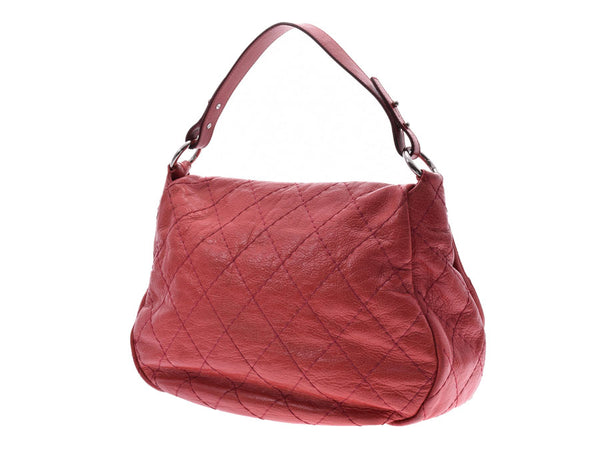 Chanel Matrasse Semi Shoulder Bag Red SV Hardware Ladies Calf B Rank CHANEL Gala Used Ginzo