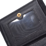 Compact Wallet with a Prada ID, compact wallet black/Gold fittings unisex Safiano, two wallets, PRADA, used.