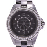 CHANEL シャネル J12 33mm ベゼルダイヤ 8Pダイヤ H2565 ボーイズ チタンセラミック 腕時計 クオーツ グレー系文字盤 Aランク 中古 銀蔵