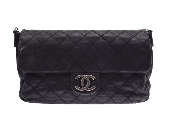 Chanel Chain Shoulder Bag Black Vintage Style SV Hardware Ladies Lambskin B Rank CHANEL Gala Used Ginzo