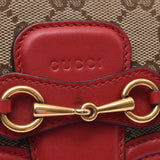 GUCCI Gucci Convertible Shoulder Wallet Beige/Red Ladies GG Canvas Leather Shoulder Bag Used