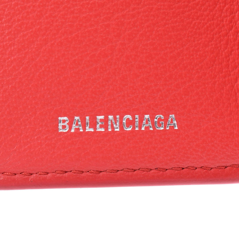 Balenciaga paper mini wallet red unisex leather three-fold wallet used BALENCIAGA