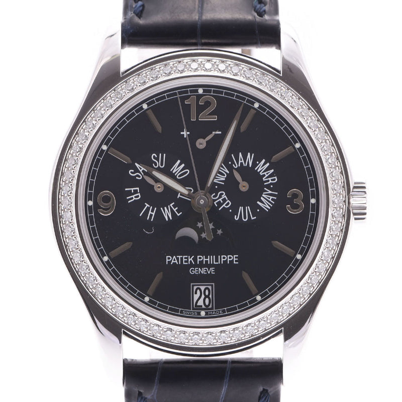 PATEK PHILIPPE 百达翡丽年历钻石表圈 5147G-001 男士 WG/皮革/钻石手表自动绕组 A 级二手银仓库