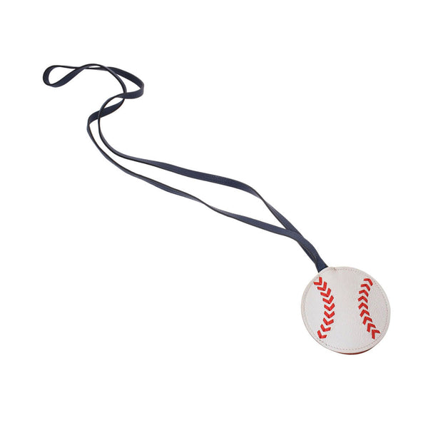 HERMES Hermes baseball pearl Brude Mart Rouge Kazac C engraved engraved Unisex charm used