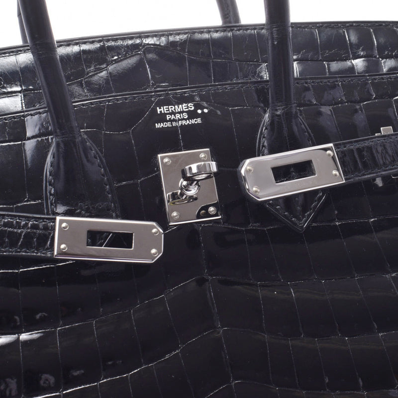 Hermes birkin 25 black silver hardware hot sale