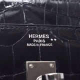 HERMES Hermes Birkin 25 Black Silver Hardware T Engraved (around 2015) Ladies Shinini Roticas Handbag AB Rank Used Ginzo