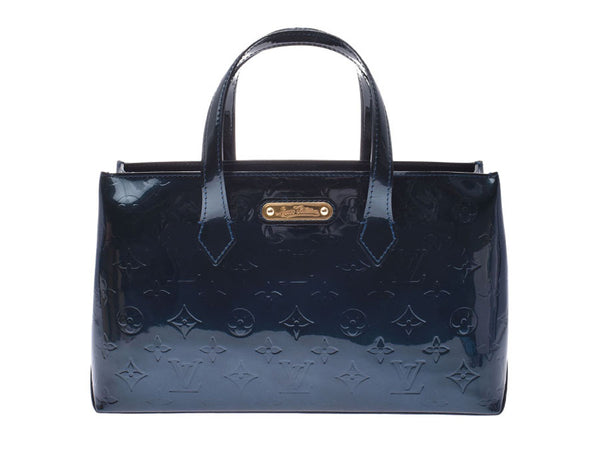 ルイヴィトン ヴェルニ ウィルシャーPM ブルーニュイ M93684 レディース ハンドバッグ 新同 美品 LOUIS VUITTON 中古 銀蔵