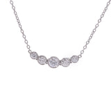 TIFFANY&Co. Tiffany Jazz Graduated 5P Diamond Ladies Pt950 Platinum Necklace A Rank Used Ginzo