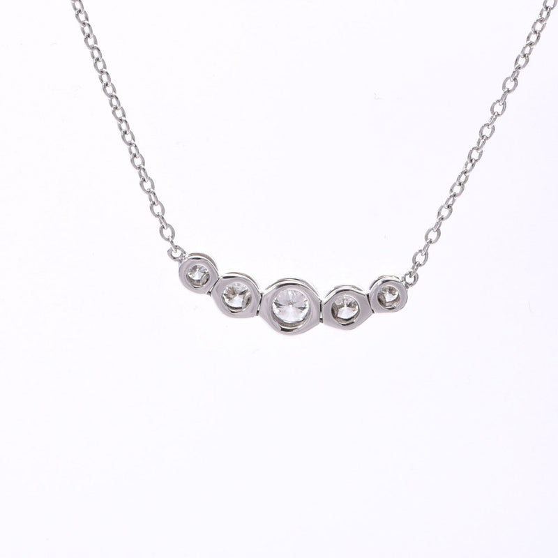 TIFFANY&Co. Tiffany Jazz Graduated 5P Diamond Ladies Pt950 Platinum Necklace A Rank Used Ginzo
