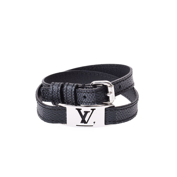 LOUIS VUITTON Louis Vuitton Grafits Brasle Sign It #19 Black x Silver Metal Fittings Men's Bracelet M6616E Used