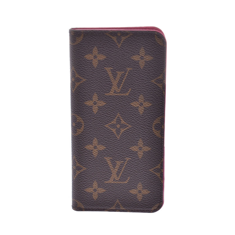 Louis Vuitton iphonex folio iPhone case 14145 rose Unisex Monogram canvas mobile sumao accessory m63444