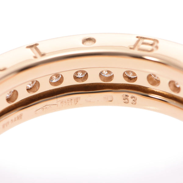 BVLGARI Bvlgari B-ZERO Ring Full Diamond Size XS #53 Ladies K18YG / Diamond Ring / Ring No. 12 Used