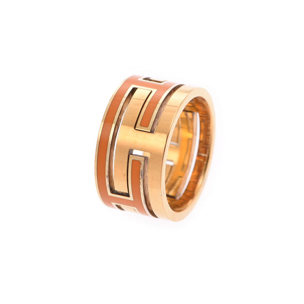 HERMES Hermes Move Ashling Orange Ladies Enamel GP Ring Ring No.11 Used