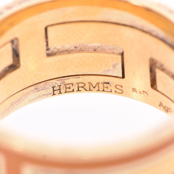 HERMES Move Ash戒指橙色女士珐琅GP戒指/ 11号戒指二手
