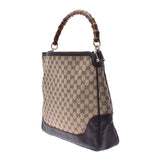 GUCCI Gucci Beige Brown Ladies Bamboo GG Canvas Leather 2WAY Bag 282315 Used