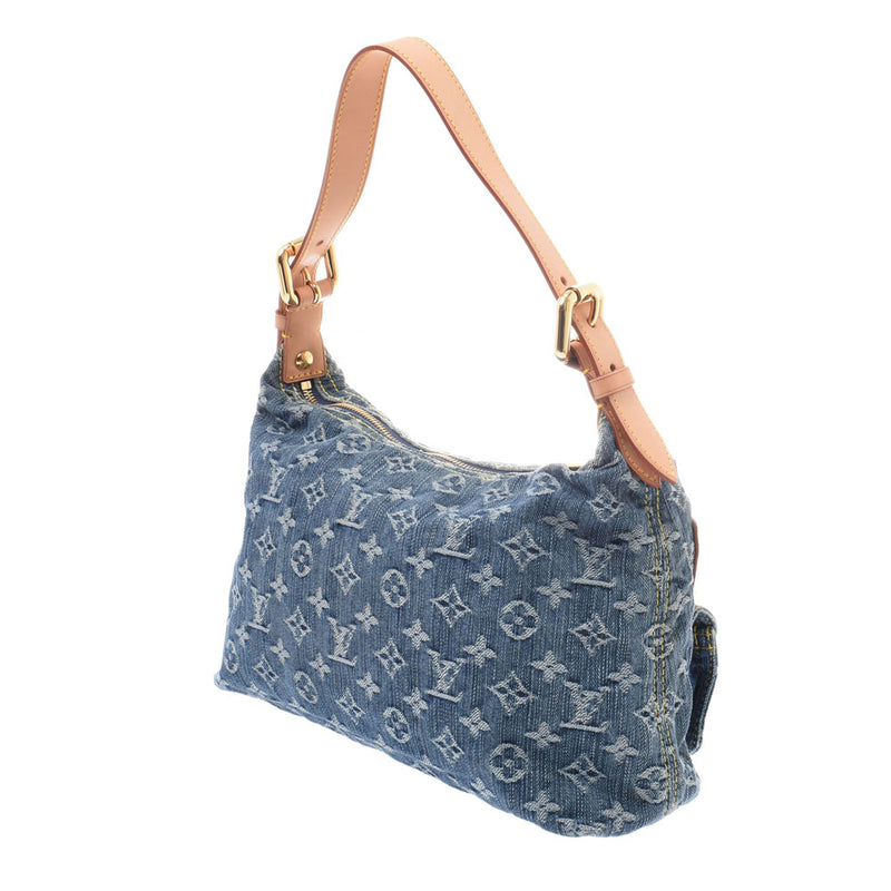 LOUIS VUITTON Louis Vuitton dune buggy PM 14146 blue lady's denim shoulder bag M95049 is used