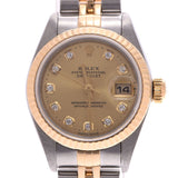 ROLEX 劳力士日期只是 10P 钻石 79173G 女士 YG/SS 手表自动绕组香槟表盘 A 级二手银藏