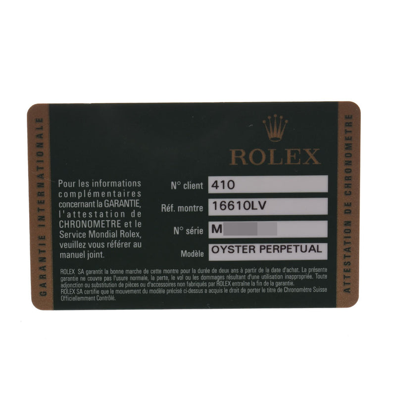 ROLEX Rolex submarina green bezel 16610LV men SS watch self-winding watch lindera board A rank used silver storehouse