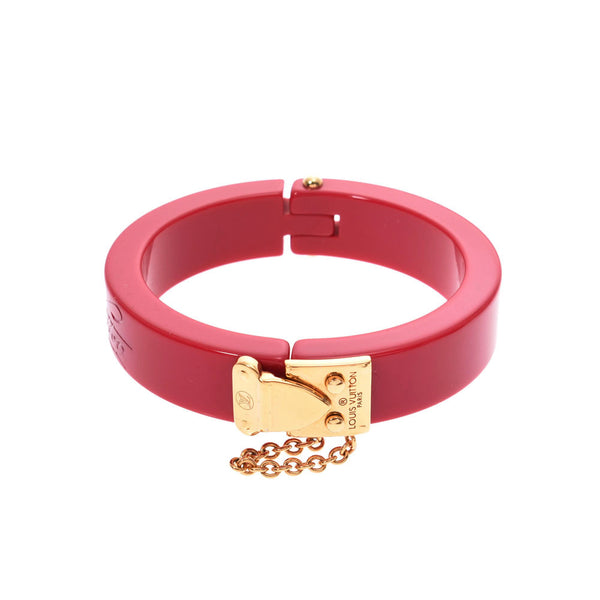 路易威登路易威登胸罩锁我紫红色金色金属配件女士手bracelet m66834使用