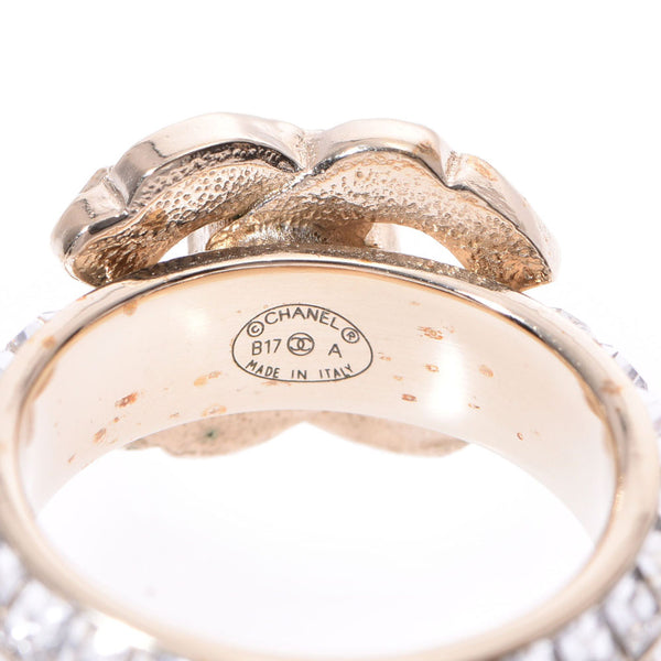 香奈儿徽标环17年模型黄金金属配件女士水钻戒指和戒指11.5香奈儿二手