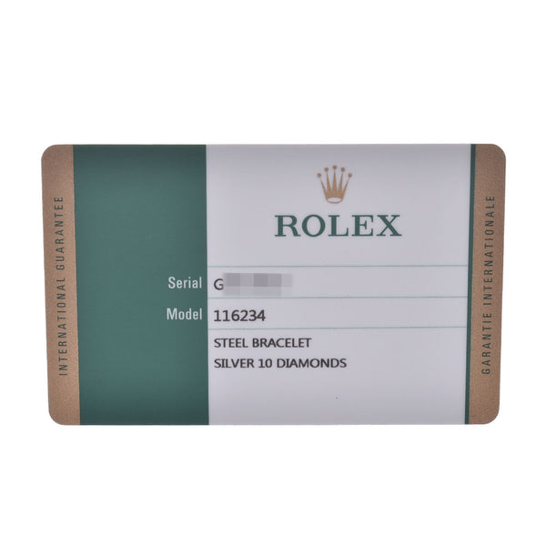 ROLEX ロレックス デイトジャスト 10Pダイヤ ルーレット刻印 116234G メンズ WG/SS 腕時計 自動巻き シルバー文字盤 Aランク 中古 銀蔵