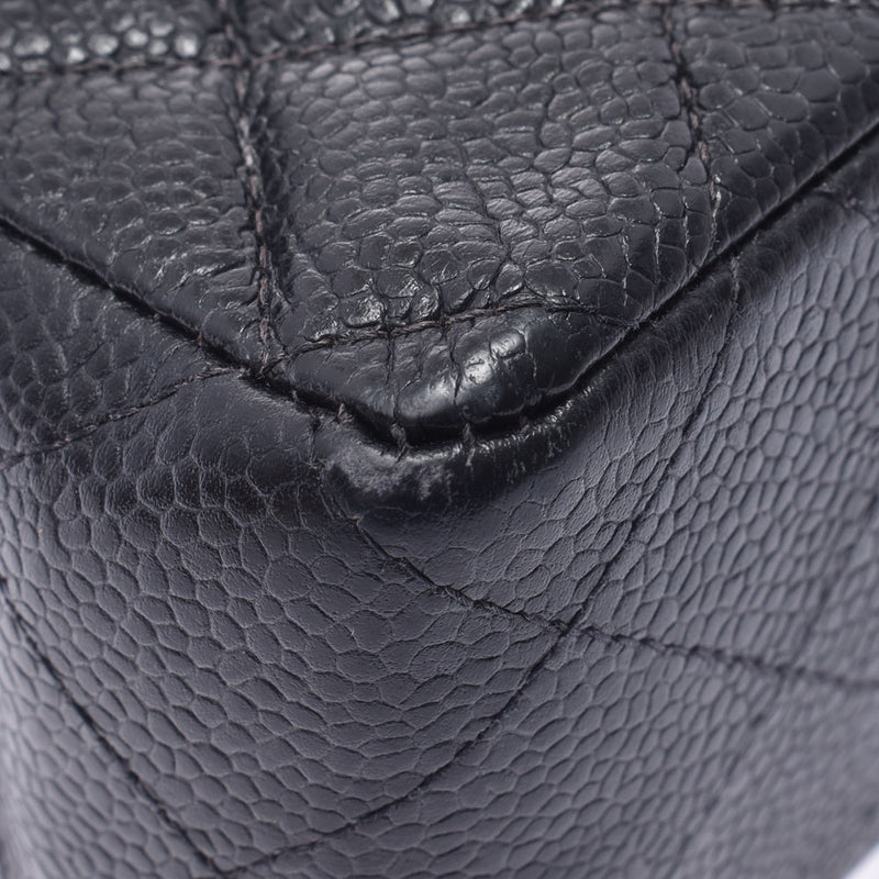 CHANEL CHANEL MINI TRASE Chain Shoulder Bag Black Gold Hardware Ladies Caviar Skin Shoulder Bag Used