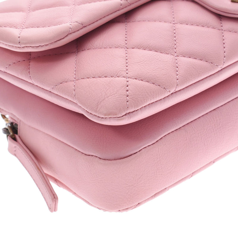 CHANEL Chanel Chain Shoulder Bag Pink x Vintage Metallic Ladies Calf Shoulder Bag Used
