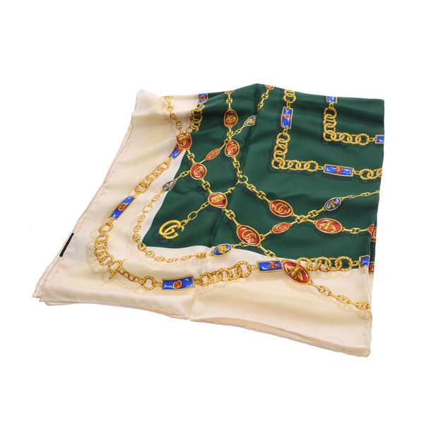 GUCCI Gucci chained ivolley/Green/Gold/Gold/other unsex silk 100 % scarf