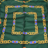 GUCCI Gucci chained ivolley/Green/Gold/Gold/other unsex silk 100 % scarf