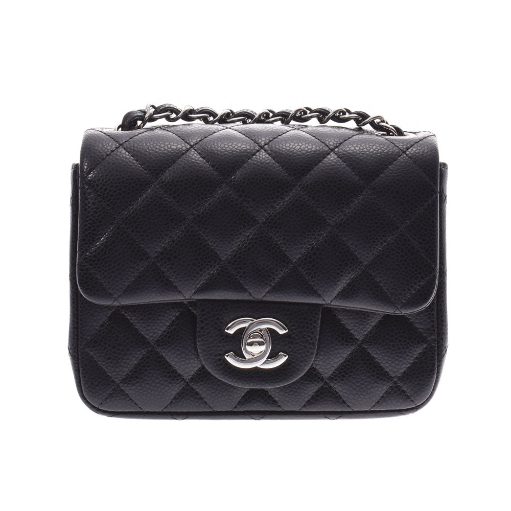 Chanel mini-matelasse chain shoulder bag black X silver metal fittings  Lady's shoulder bag CHANEL is used – 銀蔵オンライン